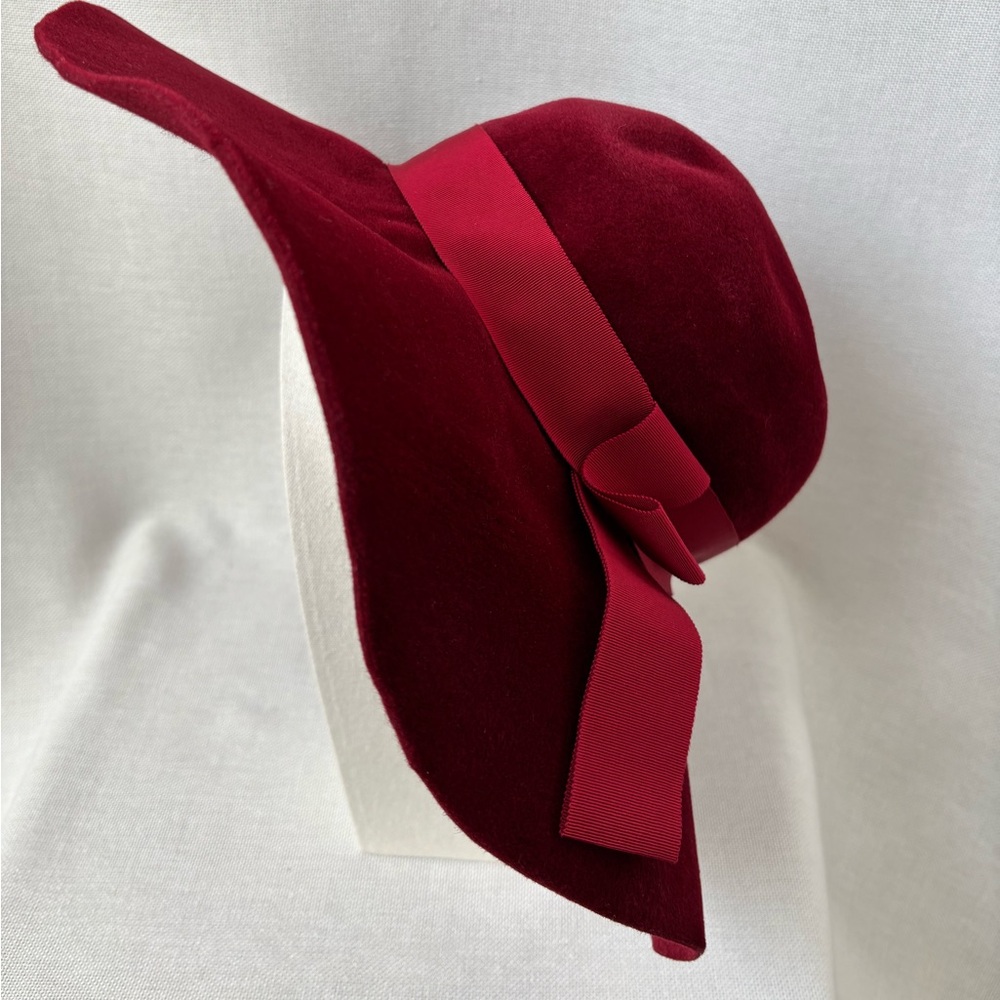 Vintage Madcaps New York Paris Boho Floppy Hat Deep Red